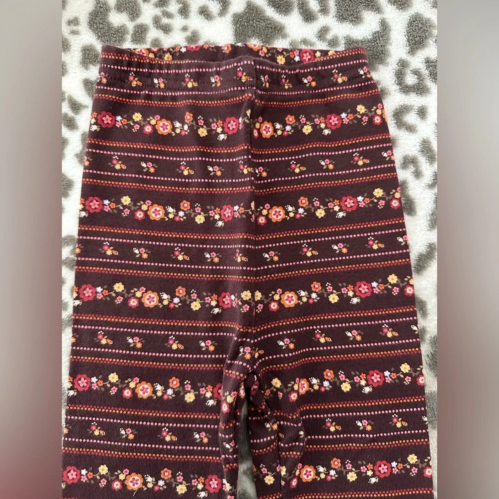 2006 NWOT Gymboree Floral Print Leggings in Brown Size 18-24 months Girls
